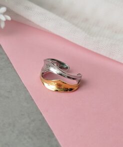ατσάλινο δαχτυλίδι δίχρωμο
