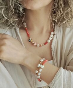 Βραχιόλι κρύσταλλα και μαργαριτάρια