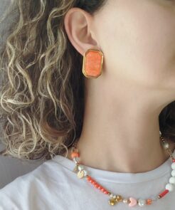 Σκουλαρίκια ατσάλινα Orange Love