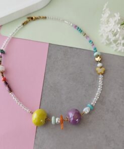 κολιέ χειροποίητο κρύσταλλα κεραμικές