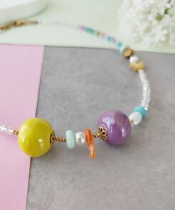 κολιέ χειροποίητο κρύσταλλα κεραμικές