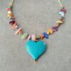 Κολιέ πολύχρωμα φίλντισι και καρδιά