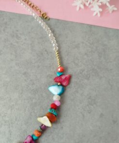 Κολιέ πολύχρωμα φίλντισι και καρδιά