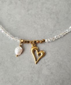 κολιέ γυναικείο κρύσταλλα καρδιά