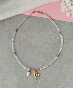 κολιέ γυναικείο κρύσταλλα καρδιά