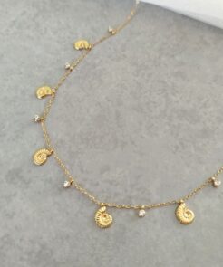 Κολιέ Ατσάλινη Αλυσίδα με Charms