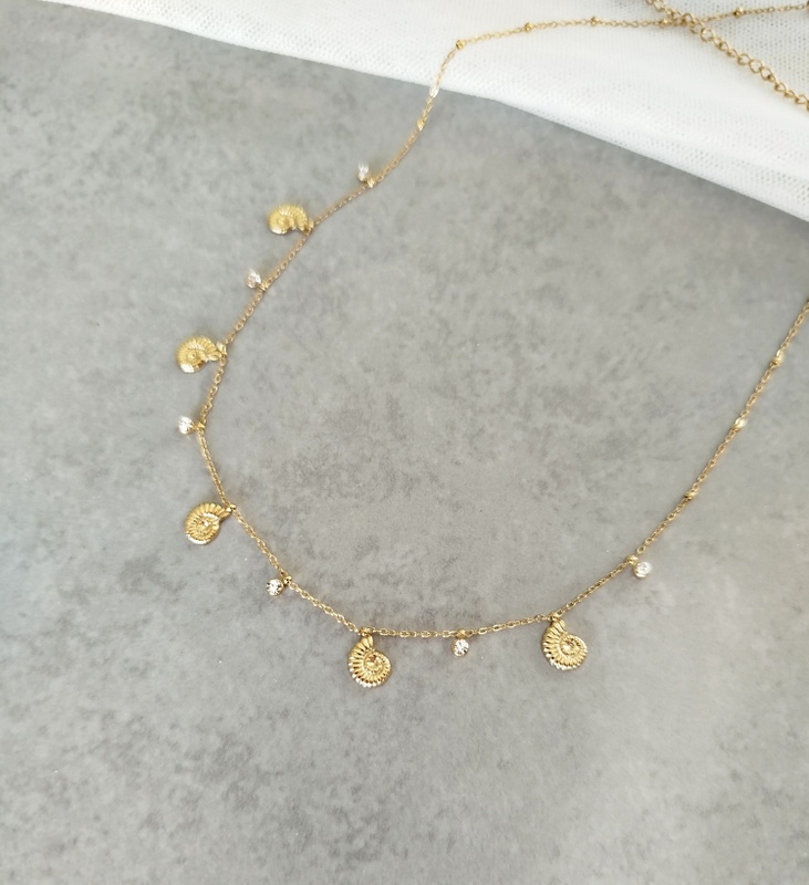 Κολιέ Ατσάλινη Αλυσίδα με Charms