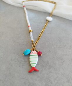 κολιε happy fish ατσαλι