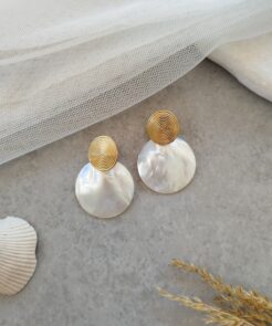σκουλαρίκια ατσάλινα Mother of pearl
