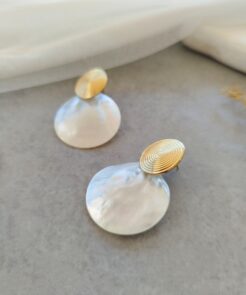 σκουλαρίκια ατσάλινα Mother of pearl