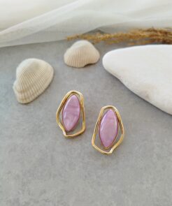 σκουλαρίκια statement μωβ παστέλ