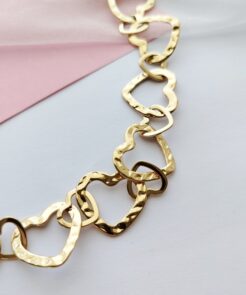 Κολιέ golden hearts καρδιές