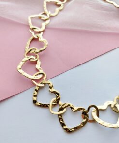 Κολιέ golden hearts καρδιές