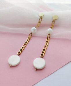 Σκουλαρίκια κρύσταλλα και πέρλα