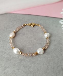 Βραχιόλι Sea Sand με Κρύσταλλα και Μαργαριτάρια