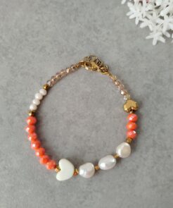 Βραχιόλι Sunny Heart με Πορτοκαλί Κρύσταλλα