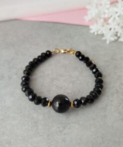 Βραχιόλι με Μαύρα Κρύσταλλα
