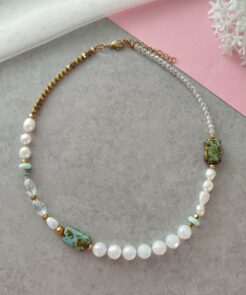 Κολιέ Jasper Elegance με Κρύσταλλα Ίασπι και Αιματίτη