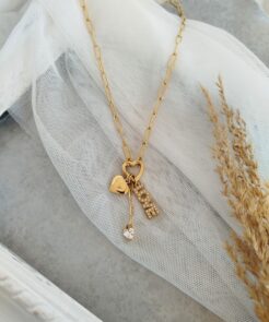 κολιέ ατσαλινη αλυσιδα charms