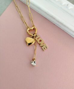 κολιέ ατσαλινη αλυσιδα charms
