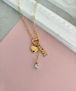 κολιέ ατσαλινη αλυσιδα charms
