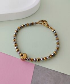 Βραχιόλι δίχρωμο με καρδιά