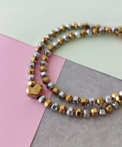 Βραχιόλι δίχρωμο με αιματίτες