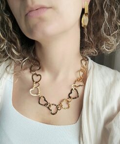 Κολιέ golden hearts καρδιές
