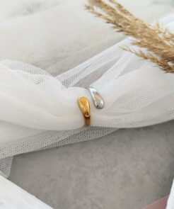 Δαχτυλίδι Ατσάλινο Δίχρωμο Ασημί και Χρυσό - Image 3