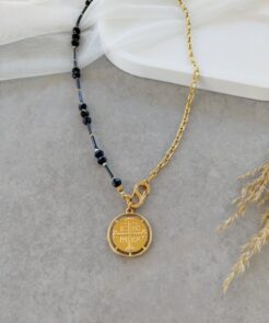 Διπλό Πολυμορφικό Κολιέ με Κρύσταλλα και Φίλντισι