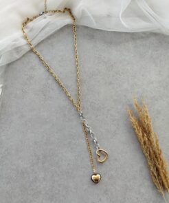 Κολιέ Δίχρωμο Αλυσίδα Ατσάλι με Charms - Image 4