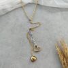 Κολιέ Δίχρωμο Αλυσίδα Ατσάλι με Charms